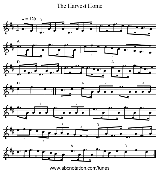 Harvest Home, The - staff notation