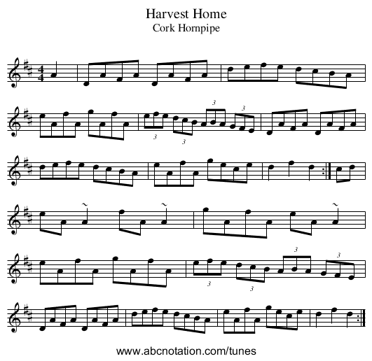 Harvest Home - staff notation
