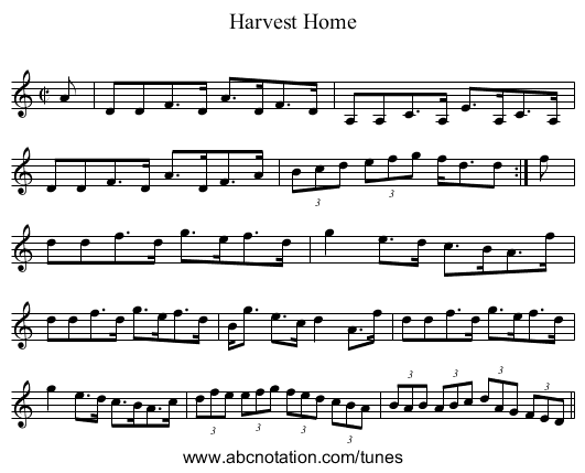 Harvest Home - staff notation