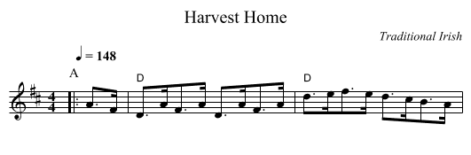Harvest Home - staff notation