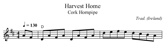 Harvest Home - staff notation