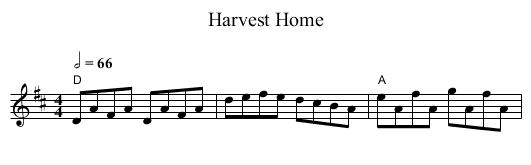Harvest Home - staff notation