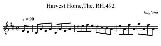 Harvest Home,The. RH.492 - staff notation