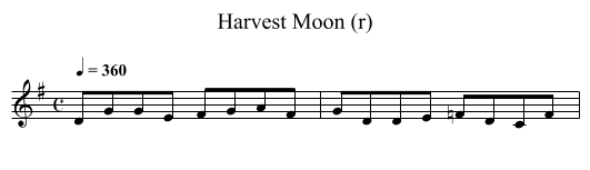 Harvest Moon (r) - staff notation