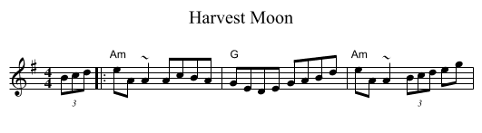 Harvest Moon - staff notation