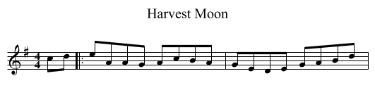 Harvest Moon - staff notation