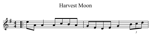 Harvest Moon - staff notation