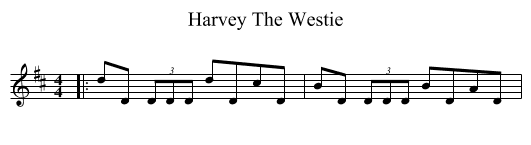 Harvey The Westie - staff notation