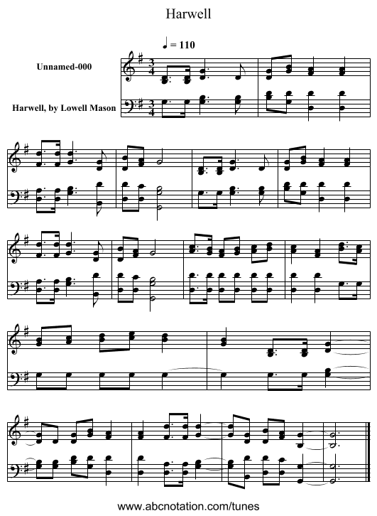 Harwell - staff notation
