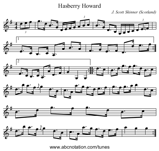 Hasberry Howard - staff notation