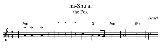 ha-Shu'al - staff notation