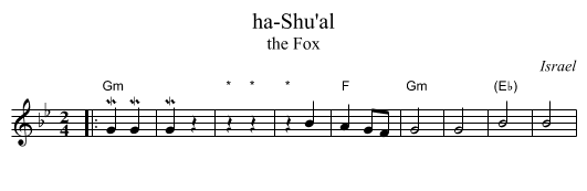 ha-Shu'al - staff notation