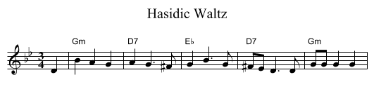Hasidic Waltz - staff notation