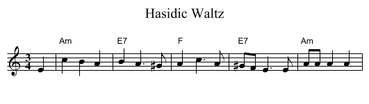 Hasidic Waltz - staff notation