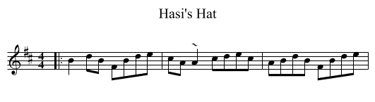 Hasi's Hat - staff notation