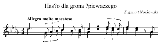 Has?o dla grona ?piewaczego - staff notation