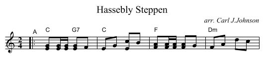 Hassebly Steppen - staff notation
