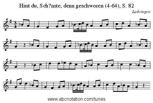 Hast du, Sch?nste, denn geschworen (4-64), S. 82 - staff notation
