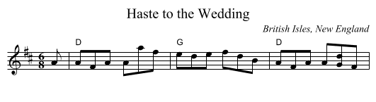 Haste to the Wedding - staff notation
