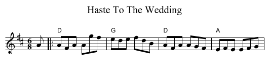Haste To The Wedding - staff notation