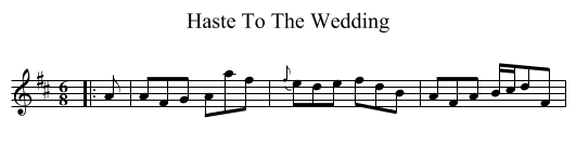 Haste To The Wedding - staff notation