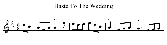 Haste To The Wedding - staff notation