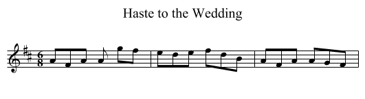 Haste to the Wedding - staff notation