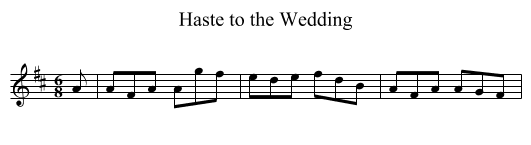 Haste to the Wedding - staff notation