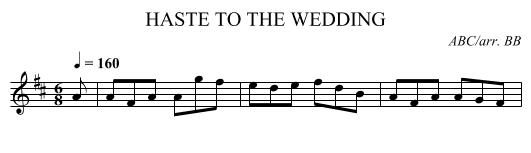 HASTE TO THE WEDDING - staff notation