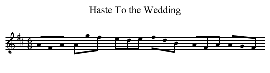 Haste To the Wedding - staff notation