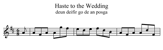 Haste to the Wedding - staff notation