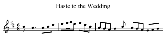 Haste to the Wedding - staff notation