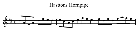 Hasttons Hornpipe - staff notation