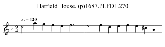 Hatfield House. (p)1687.PLFD1.270 - staff notation