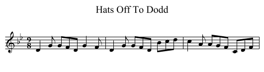 Hats Off To Dodd - staff notation