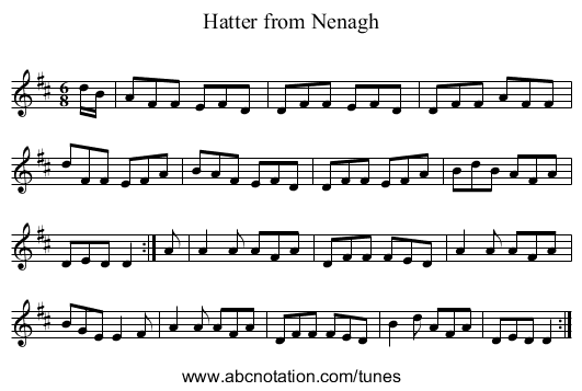Hatter from Nenagh - staff notation