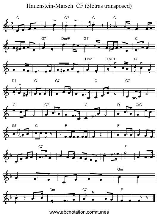 Hauenstein-Marsch CF (5letras transposed) - staff notation