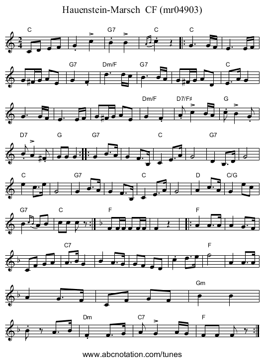 Hauenstein-Marsch CF (mr04903) - staff notation