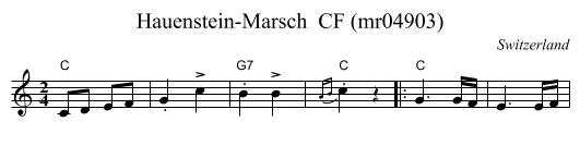 Hauenstein-Marsch  CF (mr04903) - staff notation