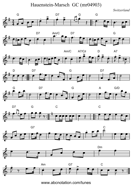 Hauenstein-Marsch  GC (mr04903) - staff notation