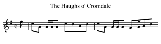 Haughs o' Cromdale, The - staff notation