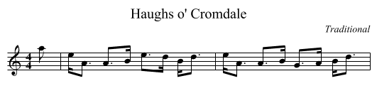 Haughs o' Cromdale - staff notation