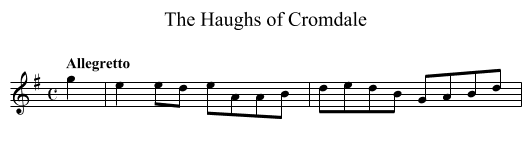 Haughs of Cromdale, The - staff notation