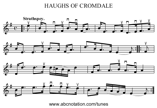 HAUGHS OF CROMDALE - staff notation