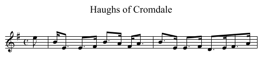 Haughs of Cromdale - staff notation