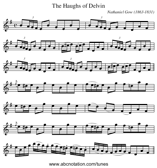 Haughs of Delvin, The - staff notation