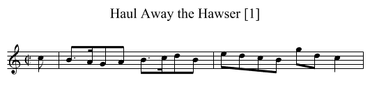 Haul Away the Hawser [1] - staff notation