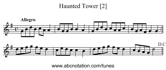 Haunted Tower [2] - staff notation