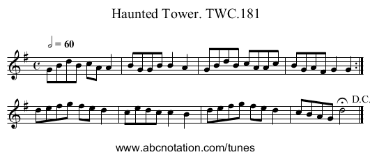 Haunted Tower. TWC.181 - staff notation