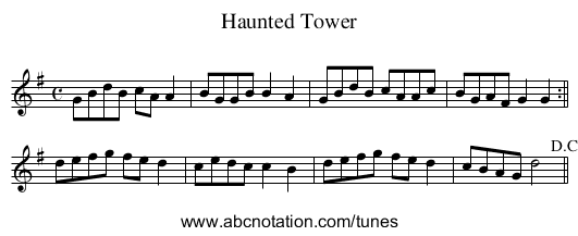 Haunted Tower - staff notation